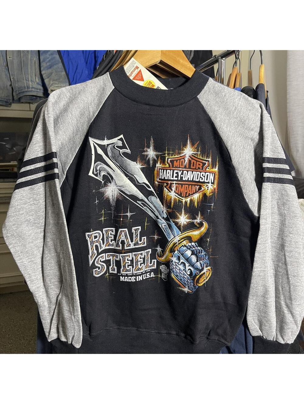 1980s Harley Davidson Real Steel crewneck sweatshirt dead stock NWT